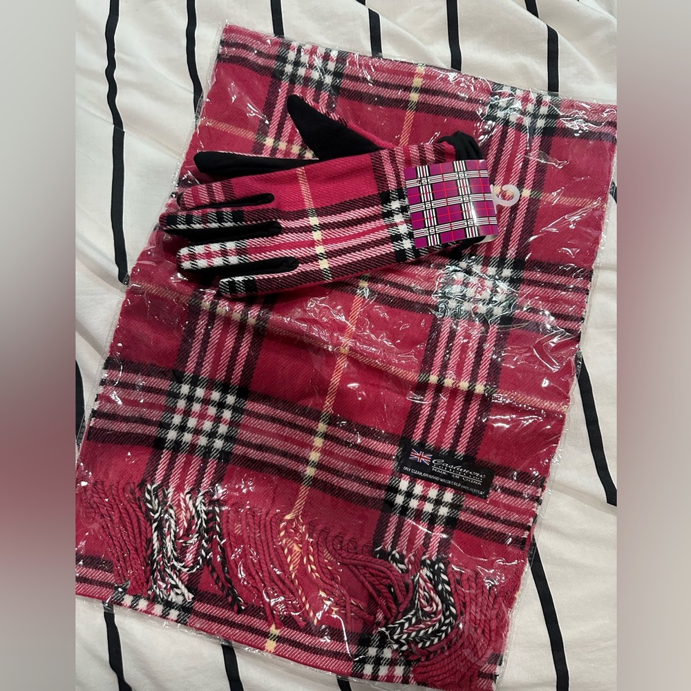 Pink Scarf and Gloves Brand New